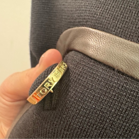 Tory Burch Wool Blend Leather Trimmed Mini Skirt Black Brown XS - Picture 3 of 8